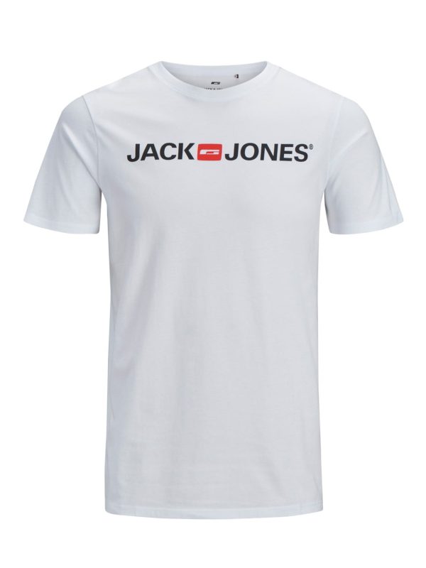 Camiseta Hombre Slim Fit Jack & Jones Básica Blanca